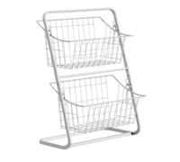 Ronyme Estante de Almacenamiento de Cocina Organizador de Encimera de Dos Niveles Cestas Metálicas con Acceso Rápido Estructura Compacta de Acero al Carbono, Negro