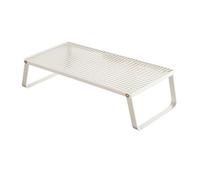 Ronyme Mesa Auxiliar Plegable Mesa Lateral Mesa Baja Mesa Portátil Ahorro de Espacio y Diseño Estable Metal Resistente Fácil de Mover Adecuada para Lectura, 60cm X 40cm X 28cm, Blanco