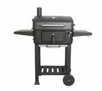 Ronyme Parrilla de Barbacoa Exterior Parrilla de Carbón Asador con Tapa Horno de Carbón Ahumador con Puerta Delantera Estantes Laterales Ruedas Acero 304 y