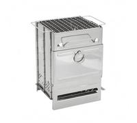 Ronyme Parrilla Portátil Mini Parrilla Barbacoa Estufa Horno Asador Acero Inoxidable Plegable con Rejilla de Cocción y Red de Fácil de Guardar y Llevar Adecuada para Camping Senderismo Pesca Viajes