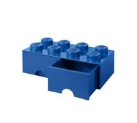 Room Copenhagen Caja de almacenaje apilable Brick 8 – 2 cajones, 9,4 l, 8 pomos – Azul