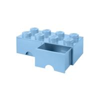 Room Copenhagen Caja de almacenaje apilable Ladrillo 8 pomos 2 cajones 9,4 l Azul (Light Royal Blue)
