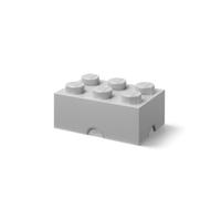 Room Copenhagen Caja de almacenamiento LEGO Brick 6 – 8,47 L, gris medio, apilable con tapa