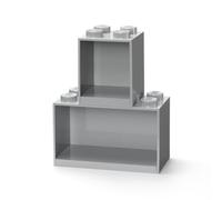 Room Copenhagen Conjunto de estantes Tipo Bloques Lego, 2 Unidades, Gris