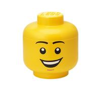 Room Copenhagen Caja de almacenamiento LEGO Iconic, grande apilable 8,5 L amarillo Happy Boy