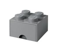 Room Copenhagen LEGO Ladrillo 4 pomos, 1 cajón, caja de almacenaje apilable, 4,7 l, Gris Oscuro, One size