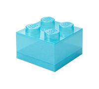 LEGO Storage Brick 4 Top Lid Glitter Light Blue