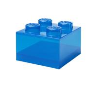 Room Copenhagen Ladrillo de almacenamiento LEGO Storage Brick – 4 perillas, tapa azul translúcido