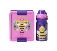 Room Copenhagen LEGO LUNCH SET - Diseño icónico, divertido y funcional, botella de 390 ml y fiambrera para niños y adultos, para comidas de viaje, color morado