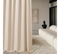 ROOM99 Aura - Cortina con Cinta fruncidora (140 x 240 cm, Ancho x Alto), Cortinas correderas Modernas, para salón, Dormitorio, Crema, 1 Unidad
