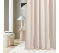ROOM99 Aura - Cortina con Cinta fruncidora (140 x 260 cm, Ancho x Alto), Color Crema Claro
