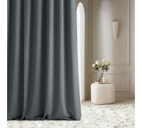 room99 Cortina Aura 140 x 230 cm con Ojales Plateados, Color Gris Oscuro, Tela Mate, fácil Montaje y Mantenimiento
