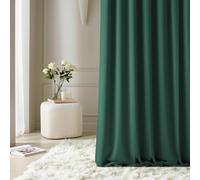 room99 Cortina Aura 140 x 230 cm con Ojales Plateados, Color Verde Botella, Tela Mate, fácil Montaje y Mantenimiento