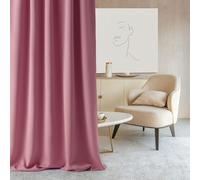 room99 Cortina Aura 140 x 240 cm con Ojales Plateados, Color Rosa, Tela Mate, fácil Montaje y Mantenimiento