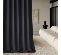 room99 Cortina Aura 140 x 250 cm con Cinta Multifuncional, Color Negro, Tela Mate, fácil Montaje y Mantenimiento