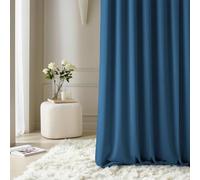 room99 Cortina Aura 140 x 260 cm con Cinta Multifuncional, Color Azul Oscuro, Tela Mate, fácil Montaje y Mantenimiento
