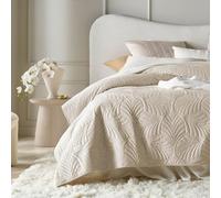 ROOM99 Feel Elegante Colcha en Color Crema, 240 x 260 cm, versátil como Colcha para Cama o sofá, Ideal como Cama de Terciopelo