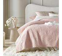 ROOM99 Feel Elegante Colcha en Color Rosa pálido 220 x 240 cm, versátil como Colcha para Cama o sofá, Ideal como Cama o sofá, Terciopelo