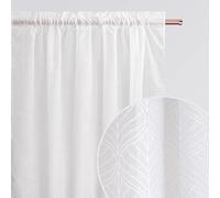 ROOM99 La Rossa - Cortina con Cinta fruncidora (140 x 240 cm, Transparente, Moderna, para salón o Dormitorio, 1 Unidad), Color Blanco