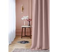 ROOM99 Laurel - Cortina con Cinta fruncidora (140 x 250 cm, Ancho x Alto), Opaca, para salón, Dormitorio, Sistema de Tejas, Color Rosa pálido, 1 Unidad