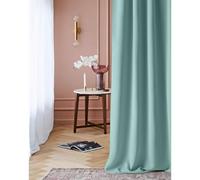 ROOM99 Laurel - Cortina con Cinta fruncidora (140 x 260 cm, Ancho x Alto), Opaca, para salón, Dormitorio, Sistema de Tejas, Color Menta, 1 Unidad