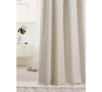 ROOM99 Laurel - Cortina con Cinta fruncidora (140 x 280 cm, Ancho x Alto), Opaca, para salón, Dormitorio, para Sistema de Tejas, Color Beige Claro, 1 Unidad