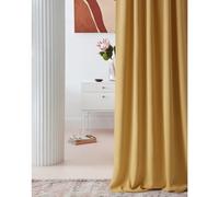 ROOM99 Laurel - Cortina con Cinta fruncidora (140 x 280 cm de Ancho x Alto), Opaca, para salón, Dormitorio, Sistema de Tejas, Mostaza, 1 Unidad