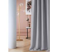ROOM99 Laurel Cortina con Ojales 140 x 250 cm Ancho x Altura Opacas Cortinas correderas Cortina Cortina Cortina Salón Dormitorio Gris Claro 1 Pieza
