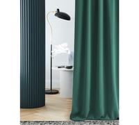ROOM99 Laurel - Cortina con Ojales (140 x 250 cm, oscurecimiento), Color Verde Oscuro