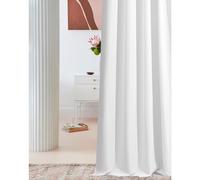 ROOM99 Laurel - Cortina con Ojales, 140 x 280 cm, Ancho x Alto, Cortinas correderas para salón, Dormitorio, Color Blanco, 1 Unidad