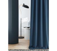 ROOM99 Laurel - Cortina con Ojales (140 x 280 cm, oscurecimiento), Color Azul Oscuro, 1 Unidad