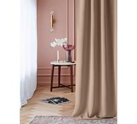 ROOM99 Laurel - Cortina Opaca con Ojales, 140 x 260 cm, Ancho x Alto, Opacas, correderas, salón, Dormitorio, Beige