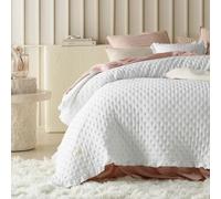 room99 Molly Elegante Colcha en Blanco 220 x 240 cm Manta versátil como Colcha para Cama o Sofá, Ideal como Colcha para Cama y Sofá