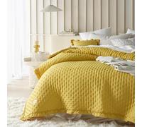 room99 Molly Elegante Colcha en Mostaza 200 x 220 cm Manta versátil como Colcha para Cama o Sofá, Ideal como Colcha para Cama y Sofá