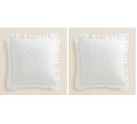 ROOM99 Molly - Funda de cojín Decorativa (45 x 45 cm), diseño de Flores, Color Blanco, 1 Unidad (Paquete de 2)