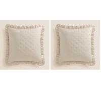 room99 Molly - Funda de cojín Decorativa (45 x 45 cm), diseño de Flores, Color Crema, 1 Unidad (Paquete de 2)