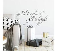 RoomMates All Is Calm, All Is Bright Quote - Pegatinas de Pared con Purpurina