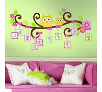 RoomMates RMK2079GM Happi Scroll - Pegatinas gigantes, reutilizables, ramita y búhos, multicolor, 111,76 cm, 60,96 cm