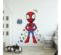 RoomMates RMK4924GM Spidey and His Amazing Friends - Calcomanías de pared para despegar y pegar, rojo, amarillo, azul, verde, naranja, morado