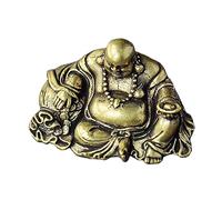 RORPOIR Adorno de Buda Maitreya de Latón Dorado para Escritorio Diseño Original y Decoración Funcional Adecuado para Oficina y Festival