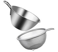 RORPOIR Bol de Acero Inoxidable para Mezclar con Asa, Resistente a Golpes, Capacidad Grande para Batir Crema y Preparar Ensaladas en Cocina