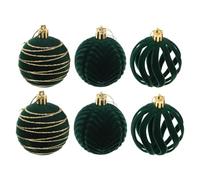 RORPOIR Bolas De Navidad Flocadas Verdes 6 Piezas Adornos Colgantes De Terciopelo para DecoracióN Navideña Hogar Oficina con Cuerda De SuspensióN Y Resistente