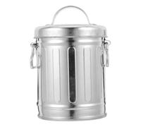 RORPOIR Cenicero de Cubo Galvanizado con Tapa, Diseño Vintage Plata | Recipiente Metálico de Uso Dual, Estilo Rústico para Patio E Interior, Gran Capacidad