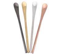 RORPOIR Cucharas Estilo Japonés Mango Largo y Paquete de 4 Piezas para Mezclar Café de Acero Inoxidable 304 para Hogares y Cafeterías Reutilizable