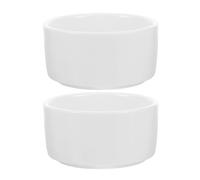 RORPOIR Cuencos Redondos de Cerámica para Salsas y Aperitivos, Diseño Compacto, Capacidad 100ml, Color Blanco, Pack de 2 Piezas para Restaurante y Obsequio
