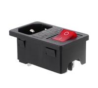 RORPOIR Entrada de Energía de Corriente CA de 3 Pines, Interruptor de Encendido Integrado, 4 Pin Rocker Switch, 10A 250V, para Computadora de Escritorio