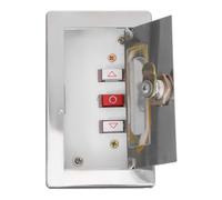 RORPOIR Interruptor Pulsador Caja de Estación de Control Interruptor Pulsador Acero Inoxidable y Plástico, Manual, Cuadrado, Plata, para Puerta de Persiana y Motor de Varios estilos