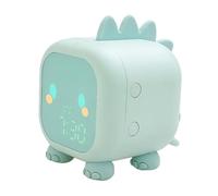 RORPOIR Reloj Despertador Infantil y Función Temporizador de Siesta Luz Nocturna LED y Alarma, Lámpara de Silicona Verde USB Diseño Moderno para Escritorio para Uso en Casa