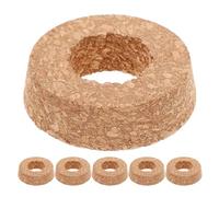 RORPOIR Tapones de Corcho Cónicos de Madera con Orificio Central 6,5 Cm, Juego de 6 para Jarrones Hidropónicos de Vidrio Transparente, Adecuado para Plantas Hidropónicas y Micropaisajes