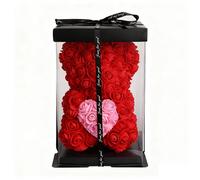 Rosa Artificial oso flor regalo del Día de San Valentín regalo de aniversario de cumpleaños con caja de regalo DIY embalaje deco,Regalo Día de San Valentín,Decoracion Día de San Valentín,cm,fespu